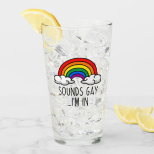 SOUNDS GAY I M IN - Niedlicher Regenbogen Glas