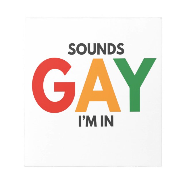 Sounds Gay I'm in Funny Pride Monat Pride Flag Notizblock (Vorderseite)