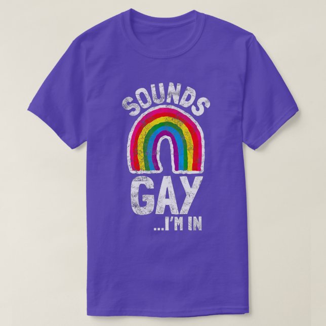 Sounds Gay Im in LGB Pride Gift Rainbow T-Shirt (Design vorne)