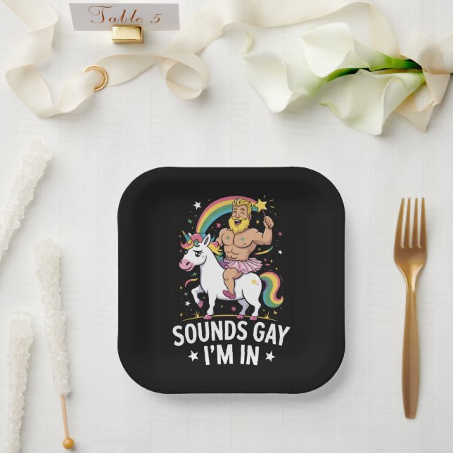 Sounds Gay Im In Pappteller (Hochzeit)