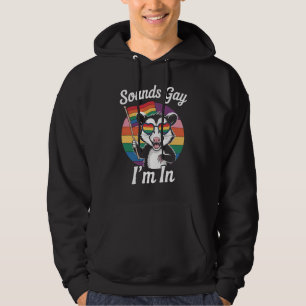 Sounds Gay I'm in Possum Funny LGBTQ Pride Rainbow Hoodie