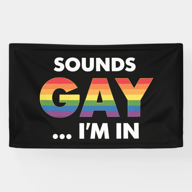 Sounds Gay I'm Rainbow LGBTQ Pride Banner (Horizontal)