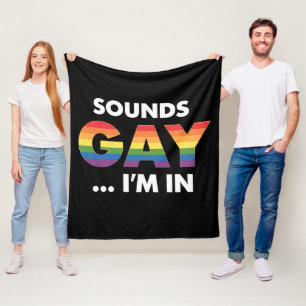 Sounds Gay I'm Rainbow LGBTQ Pride Fleecedecke