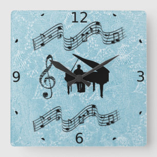 SOUNDS OF MUSIC CLOCK QUADRATISCHE WANDUHR