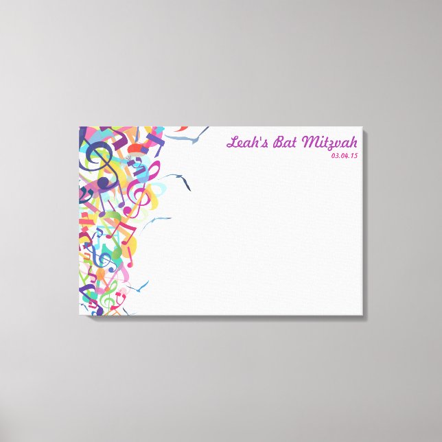 SOUNDS OF THE TORAH Bat Mitzvah Sign-In Board Leinwanddruck (Vorderseite)