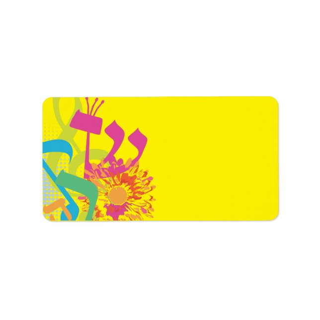 SOUNDS OF THE TORAH FLORAL Drucken Sie Ihr eigenes Adressaufkleber (Vorne)