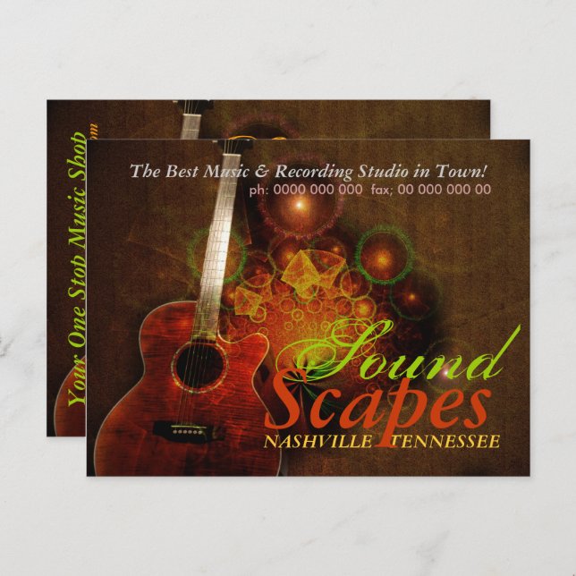 SoundScapes Music Guitar Werbeaktion Postcard Postkarte (Vorne/Hinten)