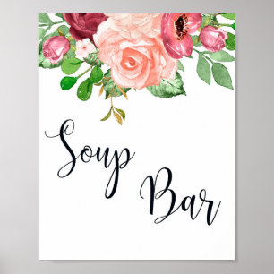 Soup Bar Pink Blumenzwiebelschild 8x10 Poster