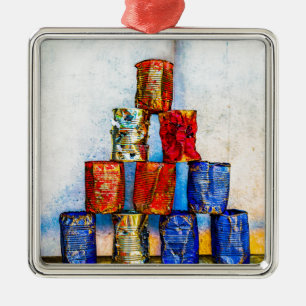 Soup Cans - After The Lunch Silbernes Ornament