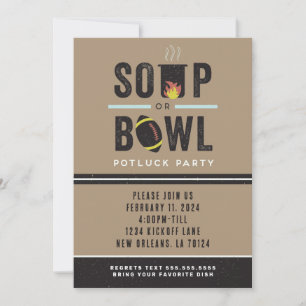 Soup oder Bowl Football Potluck Party Einladung
