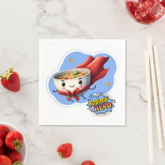 Souper Hero, Super Hero Soup Pun | Serviette