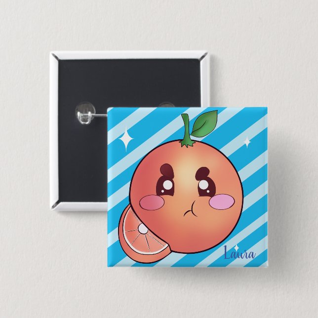 Sour Angry Orange Fruit Button (Vorne & Hinten)