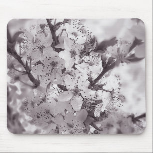 Sour Cherry Tree Schwarz-Weiß Mousepad