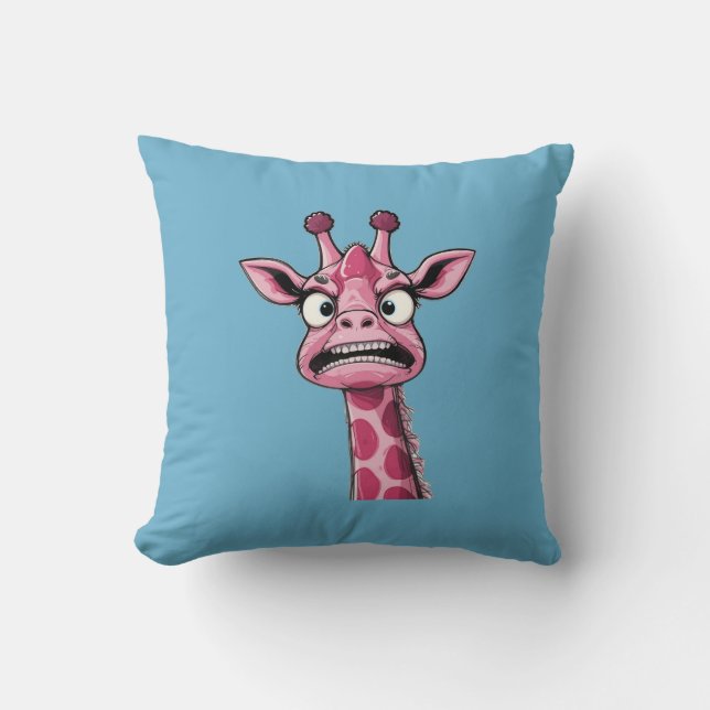 Sour Face Pink Giraffe Kissen (Vorderseite)
