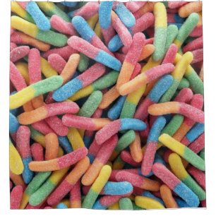 Sour Gummy Worms Duschvorhang