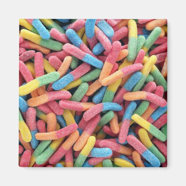 Sour Gummy Worms Magnet (Vorne)