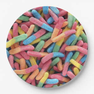 Sour Gummy Worms Pappteller