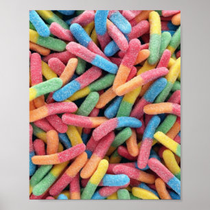 Sour Gummy Worms Poster