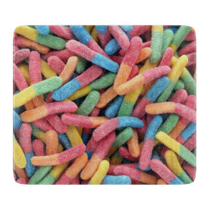 Sour Gummy Worms Schneidebrett