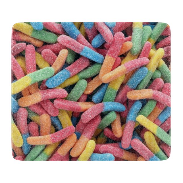 Sour Gummy Worms Schneidebrett (Vorderseite)
