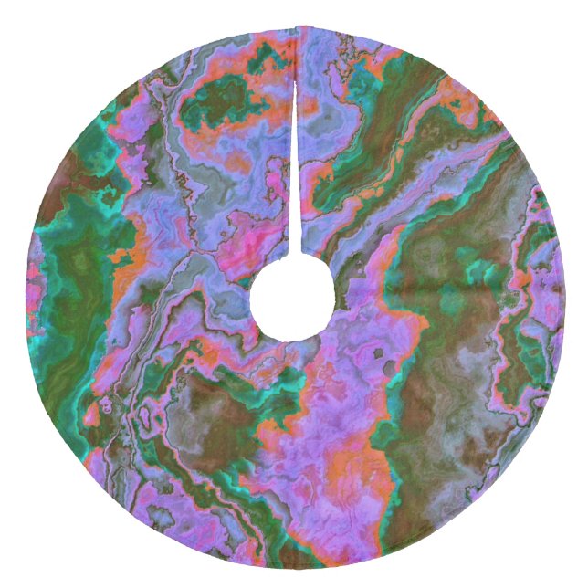 Sour Marble Brushed Polyester Tree Skirt Fleece Weihnachtsbaumdecke (Vorderseite)