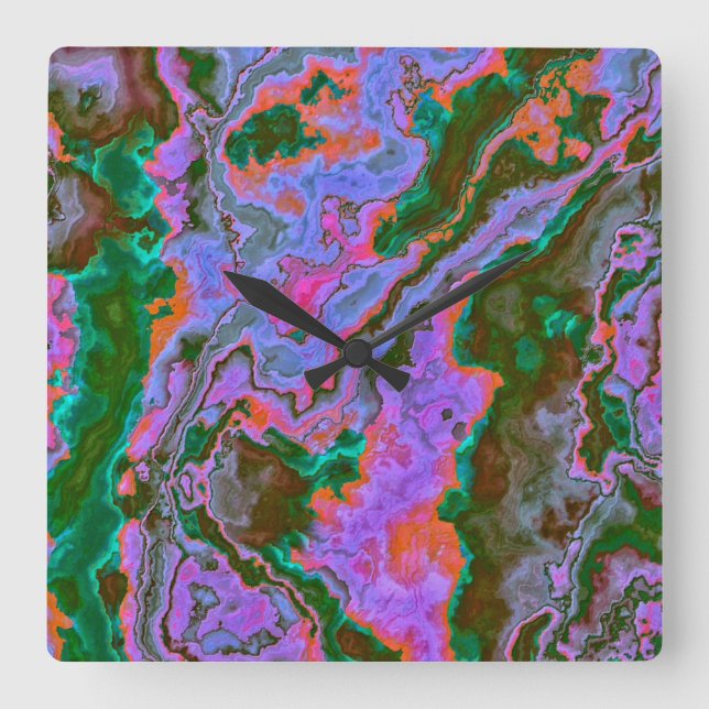 Sour Marble Quadratische Wanduhr (Vorderseite)