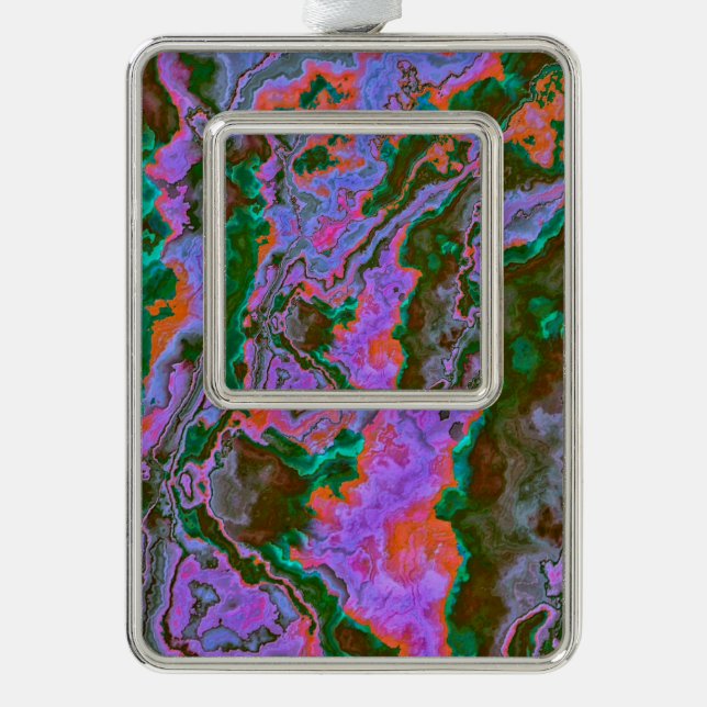 Sour Marble Weihnachtsschmuck Rahmen-Ornament Silber (Vorderseite)