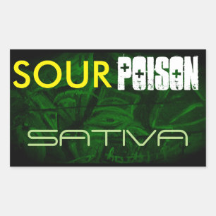 SOUR POISON SATIVA RECHTECKIGER AUFKLEBER