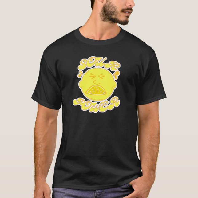 Sour Power Funny Lemon Cartoon Sprichwort T-Shirt (Vorderseite)