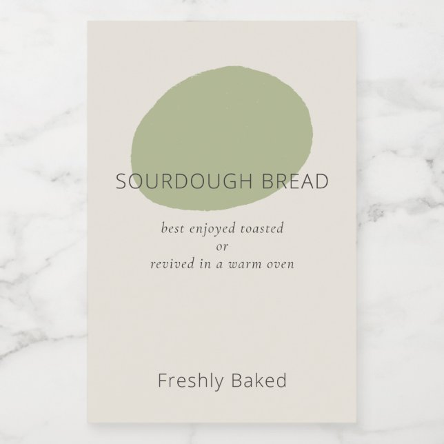 Sourdough Bread Care Sage Artisan 2x3 Bakery Label Weinetikett (Einzelnes Label)