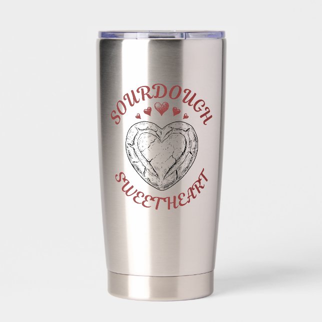 Sourdough Sweetheart – Funny Valentine Gift Thermobecher (Vorderseite)