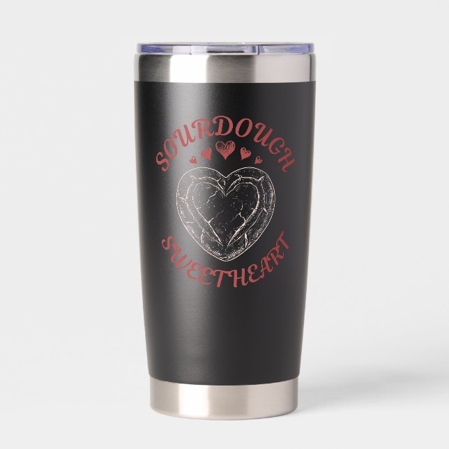 Sourdough Sweetheart – Funny Valentine Pun Gift Thermobecher (Vorderseite)