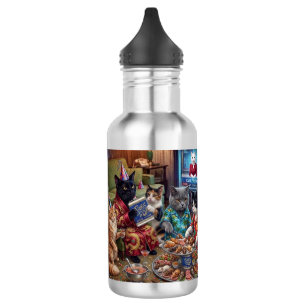 Souris d'Or Party Cats Edelstahl-Wasserflasche Edelstahlflasche