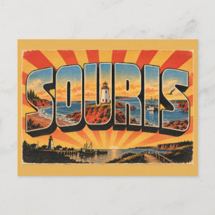 Souris PEI Leuchtturm Roter Sand Hafen Art Postkarte