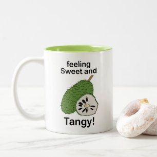 Soursop-Früchte fühlen sich süß und sauer an Zweifarbige Tasse
