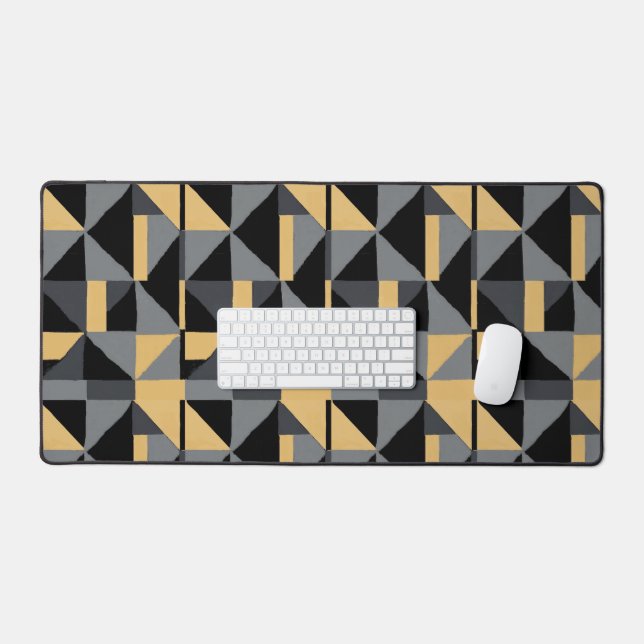 Sous-main / Tapis de Bureau Géométrique Noir et Or Schreibtischunterlage (Tastatur & Maus)