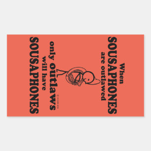 Sousaphone Ausgeblasene rechteckige Aufkleber