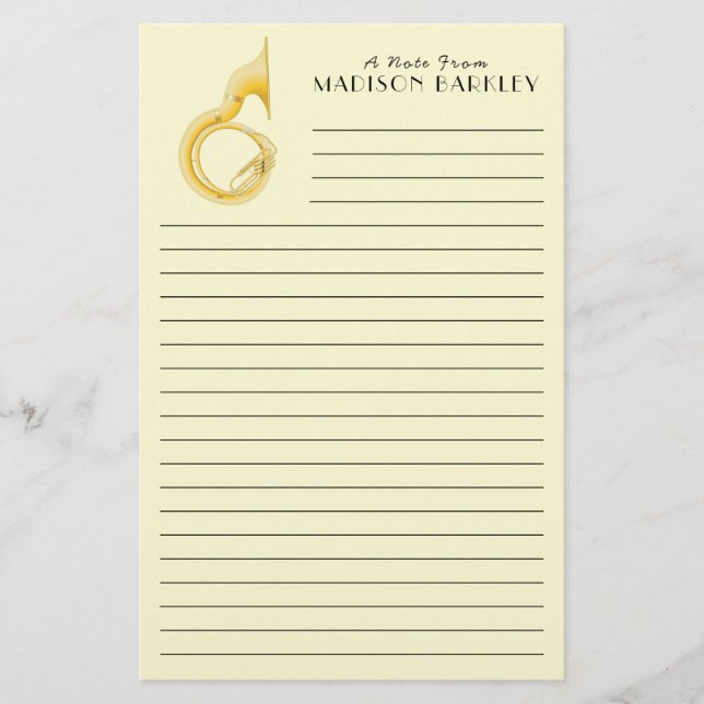 Sousaphone Marching Band Music Teacher Musiker Briefpapier (Vorderseite)