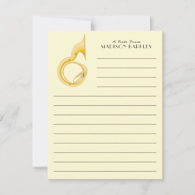 Sousaphone Marching Band Music Teacher Musiker Dankeskarte (Vorderseite)