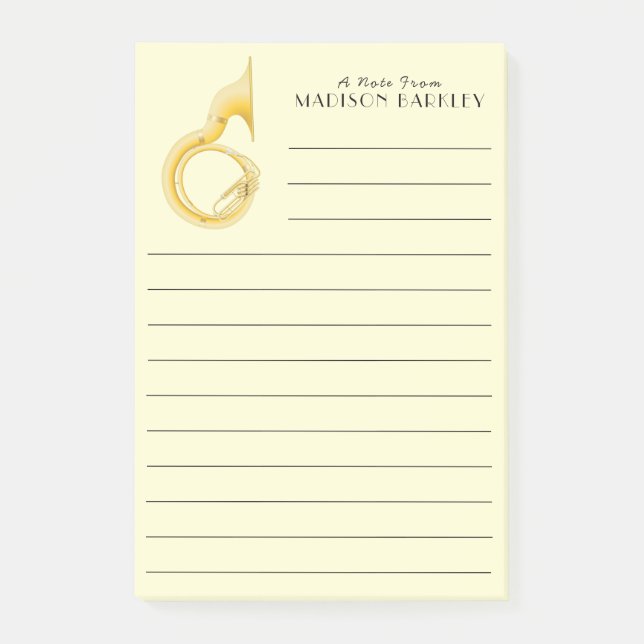 Sousaphone Marching Band Music Teacher Musiker Post-it Klebezettel (Vorderseite)
