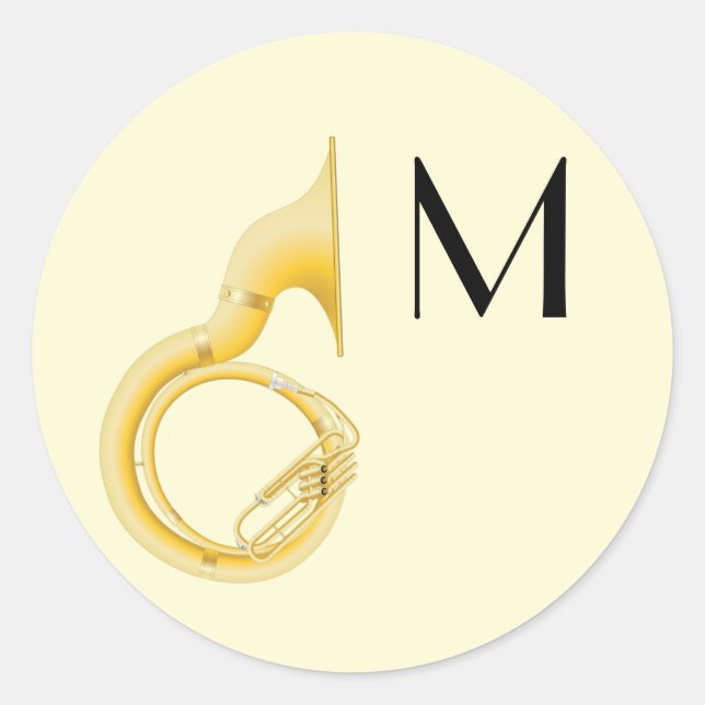Sousaphone Marching Band Music Teacher Musiker Runder Aufkleber (Vorderseite)