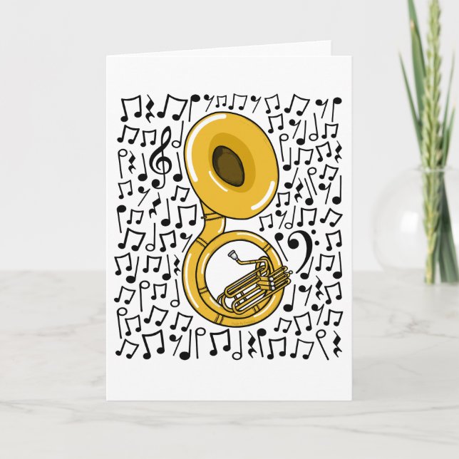 Sousaphone Musical Notes Brass Musician Feiertagskarte (Vorderseite)