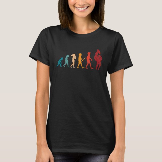 Sousaphone Player Evolution Experte Musician Music T-Shirt (Vorderseite)