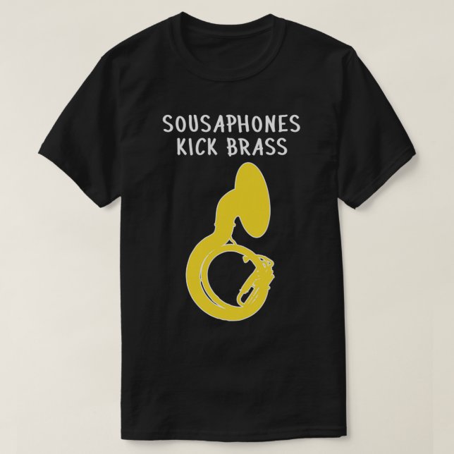 Sousaphone SOUSAPHONES KICK BRASS Funny Sousaphon T-Shirt (Design vorne)