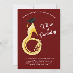 Sousaphone Tuba Music Musician Abschluss Einladung