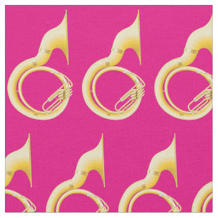 Sousaphone Tuba Music Musician Zimmerdekor Rosa Stoff