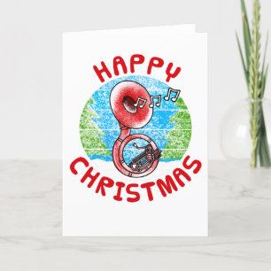 Sousaphone Weihnachtskarte Brass Musiker Dankeskarte