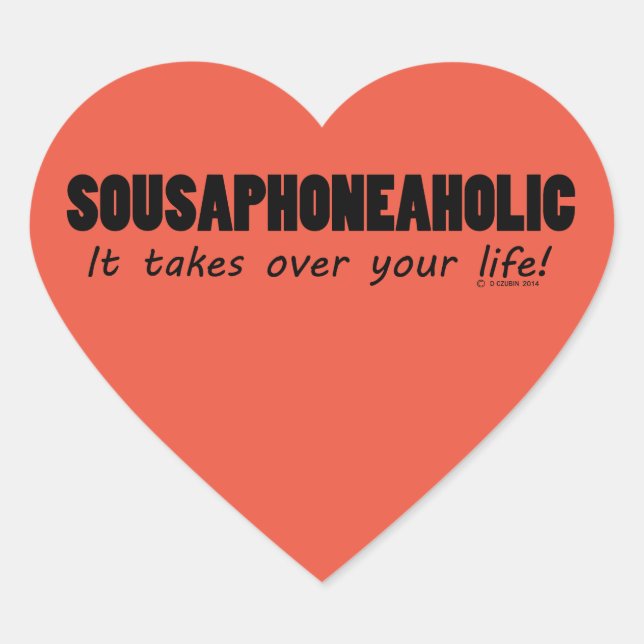 Sousaphoneaholic Life Heart Sticker (Vorderseite)