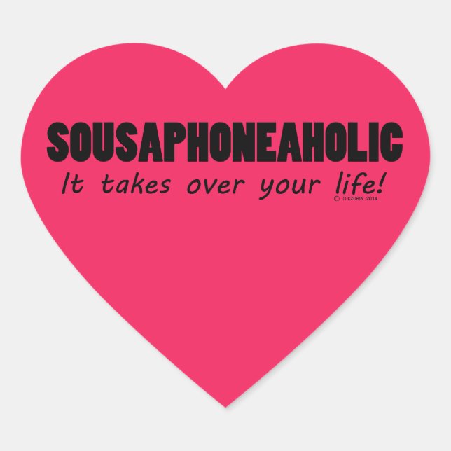 Sousaphoneaholic Life Heart Sticker (Vorderseite)