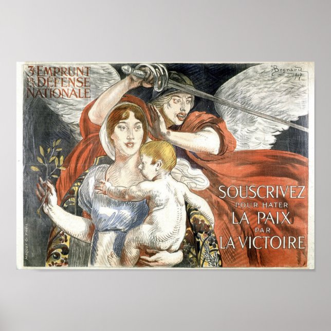 Souscrivez 1917 Vintage französische Werbung Poster (Vorne)